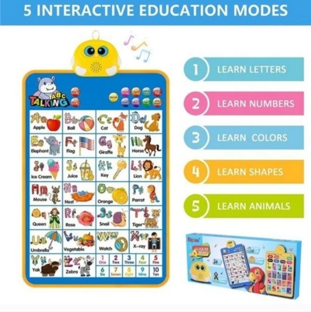 Audio Wall Chart Early Education Toys, ABC Letters & Numbers & Scales & Music‎